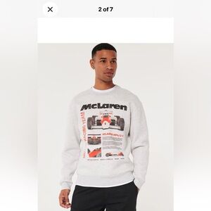 MCLAREN RELAXED GRAPHIC CREWNECK SWEATSHIRT FORMULA 1 RACING GREY medium
